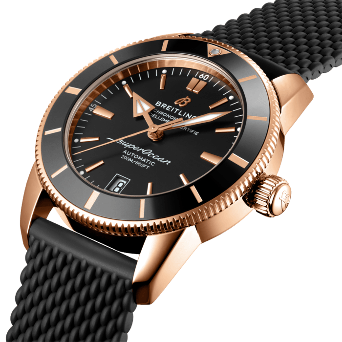 Breitling Superocean Heritage B20 Black Dial Black Mesh Bracelet Watch for Men - RB2010121B1S1