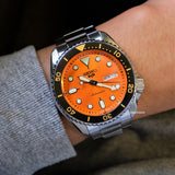 Seiko 5 Sports Automatic Orange Dial Silver Steel Strap Watch For Men - SRPD59K1 Buy Now By Seiko