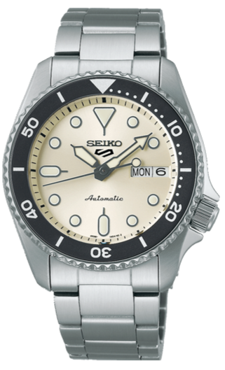 Shop Seiko 5 Sports SKX Automatic Cream Dial Silver Steel Strap Watch For Men - SRPK31K1 in USA