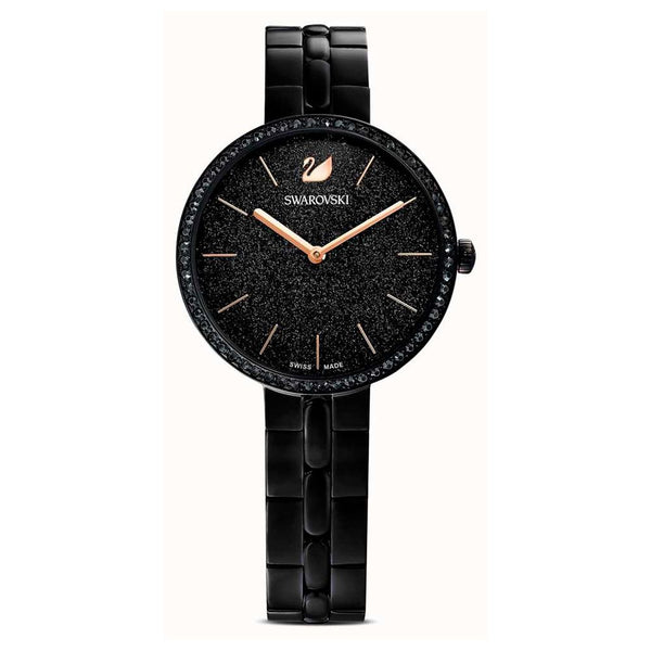 Shop Swarovski Cosmopolitan PVD Black Dial Black Steel Strap Watch for Women - 5547646 in USA