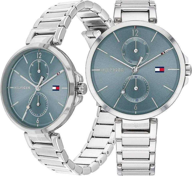 Shop Tommy Hilfiger Angela Blue Dial Silver Steel Strap Watch for Women - 1782126 in USA