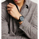 Armani Exchange Hampton Quartz Blue Dial Black Leather Strap Watch for Men - AX2411 Buy Now By Armani Exchange