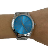 Michael Kors Runway Blue Dial Silver Steel Strap Watch for Women - MK3292 Buy Now By Michael Kors