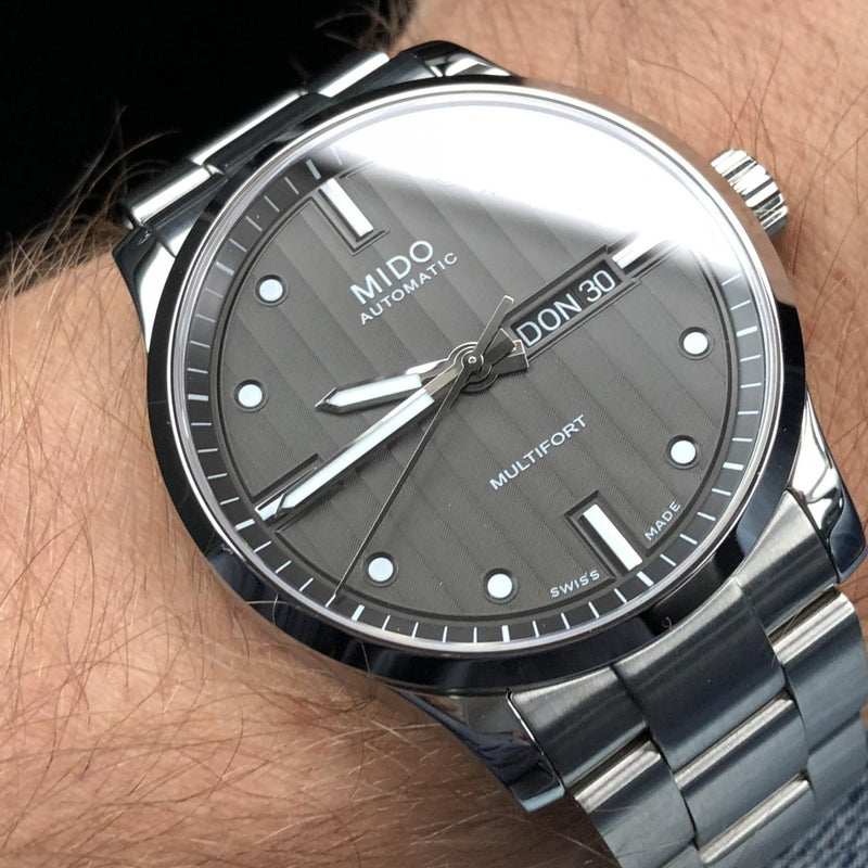 Mido Multifort Automatic Gray Dial Silver Steel Strap Watch For Men - M005.430.11.061.80 Buy Now By Mido