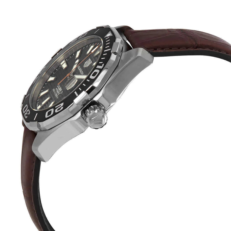 Tag Heuer Aquaracer Caliber 5 Black Dial Brown Leather Strap Watch for Men - WAY201M.FC6474 Buy Now By Tag Heuer