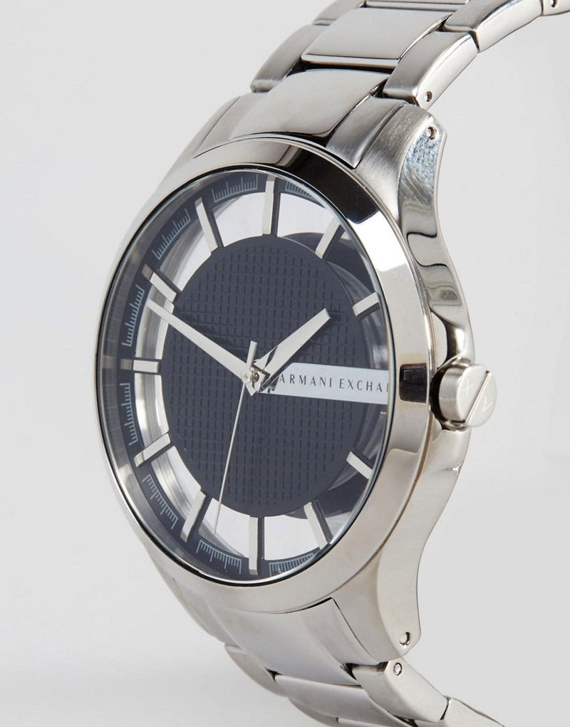 Armani Exchange Hampton Chronograph Black Dial Silver Steel Strap Watch For Men - AX2179 Buy Now By Armani Exchange