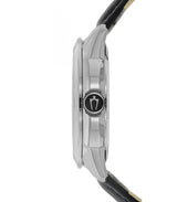 Shop Bulova BVA Classic Automatic Silver Dial Black Leather Strap Watch for Men - 96A135 in USA