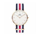 Shop Daniel Wellington Classic Canterbury White Dial Two Tone Nylon Strap Watch For Men - DW00100002 in USA