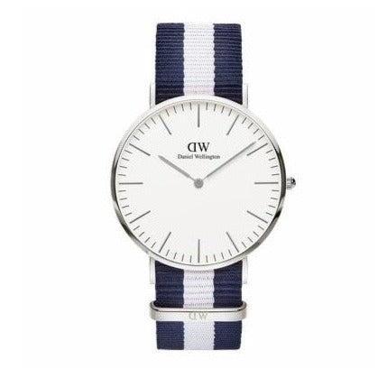 Shop Daniel Wellington Classic Glasgow White Dial Two Tone NATO Strap Watch For Men - DW00100018 in USA