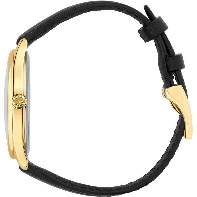 Gucci G-Timeless Mother of Pearl Dial Black Leather Strap Watch For Women - YA1264044 Buy Now By Gucci