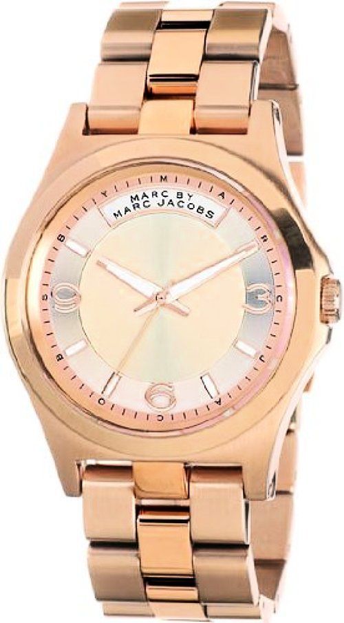 Shop Marc Jacobs Baby Dave Rose Gold Dial Rose Gold Steel Strap Watch for Women - MBM3235 in USA