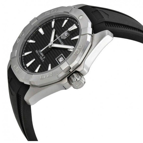 Tag Heuer Aquaracer Automatic Caliber 5 Black Dial Black Rubber Strap Watch for Men - WAY2110.FT8021 Buy Now By Tag Heuer