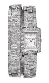Michael Kors Emery Pave Double Wrap Crystals White Dial Silver Steel Strap Watch for Women - MK4836 Buy Now By Michael Kors