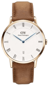 Daniel Wellington Dapper Durham White Dial Brown Leather Strap Watch For Men - DW00100115 Buy Now By Daniel Wellington