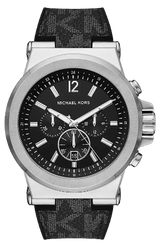 Michael Kors Dylan Chronograph Black Dial Black Rubber Strap Watch For Men - MK8903 Buy Now By Michael Kors