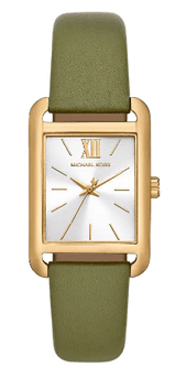 Michael Kors Monroe Three-Hand Silver Dial Green Leather Strap Watch for Women - MKO1028 Buy Now By Michael Kors