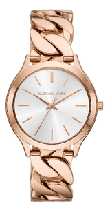 Michael Kors Runway Three-Hand Silver Dial Rose Gold Steel Strap Watch for Women - MK7473 Buy Now By Michael Kors