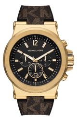 Michael Kors Dylan Chronograph Black Dial Brown Rubber Strap Watch For Men - MK8904 Buy Now By Michael Kors