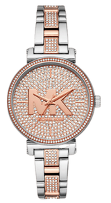 Michael Kors Sofie Crystals Glitz Rose Gold Dial Two Tone Steel Strap Watch For Women - MK4446 Buy Now By Michael Kors