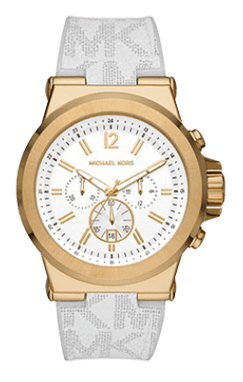 Shop Michael Kors Dylan Chronograph White Dial White Rubber Strap Watch For Men - MK8937 in USA