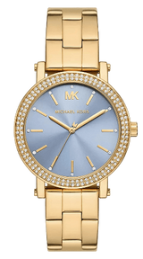 Michael Kors Quartz Blue Dial Gold Steel Strap Watch for Men - MKO1048 Buy Now By Michael Kors