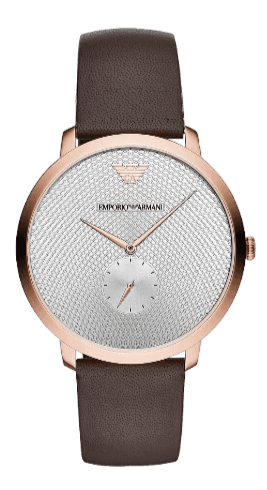 Emporio Armani Modern Slim Analog Silver Dial Brown Leather Strap Watch For Men - AR11163 Buy Now By Emporio Armani