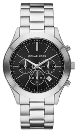 Michael Kors Slim Runway Chronograph Black Dial Silver Steel Strap Watch For Men - MK1056 Buy Now By Michael Kors