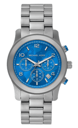 Michael Kors Runway Stop Hunger Blue Dial Silver Steel Strap Watch for Women - MK7427 Buy Now By Michael Kors