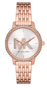 Michael Kors Melissa Quartz Silver Dial Rose Gold Steel Strap Watch for Women - MK1052 Buy Now By Michael Kors