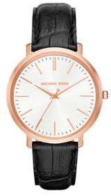Michael Kors Jaryn Quartz White Dial Black Leather Strap Watch For Women - MK2472 Buy Now By Michael Kors