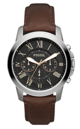 Fossil Grant Chronograph Black Dial Brown Leather Strap Watch for Men - FS4813 Buy Now By Fossil