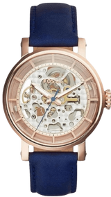 Fossil Original Boyfriend Skeleton White Dial Blue Leather Strap Watch for Women - ME3086 Buy Now By Fossil
