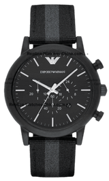 Emporio Armani Luigi Chronograph Quartz Black Dial Two Tone Nylon Strap Watch For Men - AR1948 Buy Now By Emporio Armani