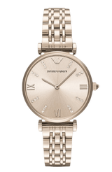 Emporio Armani T-Bar Gianni Rose Gold Dial Rose Gold Steel Strap Watch For Women - AR11059 Buy Now By Emporio Armani