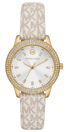 Michael Kors Tibby Analog Silver Dial White Leather Strap Watch for Women - MK1049 Buy Now By Michael Kors
