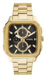 Fossil Inscription Multifunction Black Dial Gold Steel Strap Watch for Men - BQ2656 Buy Now By Fossil