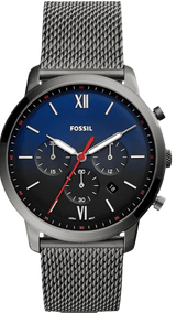 Fossil Neutra Chronograph Blue Dial Silver Mesh Bracelet Watch for Men - FS5383 Buy Now By Fossil