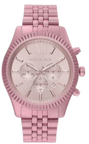 Shop Michael Kors Lexington Chronograph Pink Dial Pink Steel Strap Watch for Women - MK8792 in USA