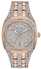 Bulova Phantom Crystal Silver Dial Two Tone Steel Strap Watch for Men - 98B324 Buy Now By Bulova