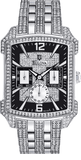 Bulova Crystal Collection Black Dial Silver Steel Strap Watch for Men - 98C108