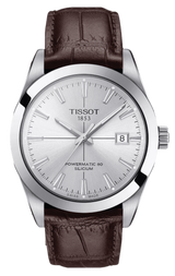 Tissot Gentleman Powermatic 80 Silicium Silver Dial Brown Leather Strap Watch For Men - T127.407.16.031.01 Buy Now By Tissot