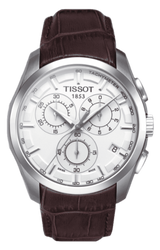 Tissot Couturier Chronograph White Dial Brown Leather Strap Watch For Men - T035.617.16.031.00 Buy Now By Tissot