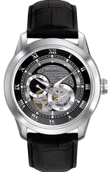 Shop Bulova BVA Classic Automatic Silver Dial Black Leather Strap Watch for Men - 96A135 in USA