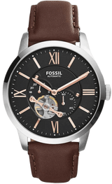 Fossil Townsman Automatic Black Dial Brown Leather Strap Watch for Men - ME3061 Buy Now By Fossil