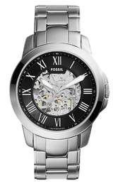 Fossil Grant Automatic Skeleton Black Dial Silver Steel Strap Watch for Men - ME3103 Buy Now By Fossil