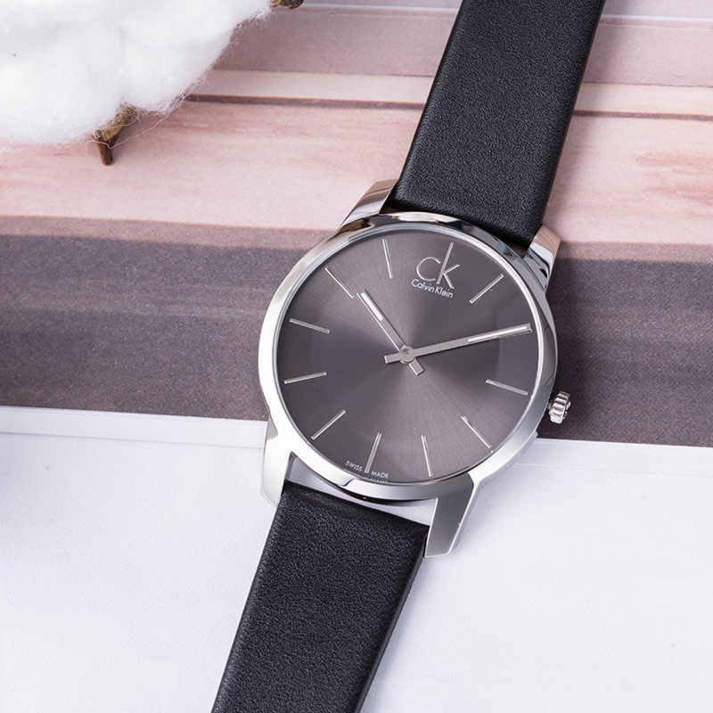 Calvin Klein City Grey Dial Black Leather Strap Watch For Men - K2G21107 Buy Now By Calvin Klein