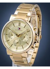 Tommy Hilfiger Tyson Chronograph Gold Dial Gold Steel Strap Watch For Men - 1710611 Buy Now By Tommy Hilfiger