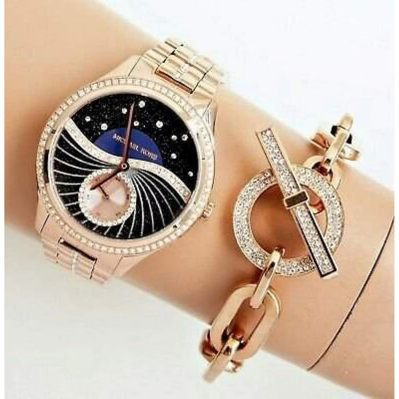 Michael Kors Lauryn Blue Dial Rose Gold Steel Strap Watch for Women - MK3723 Buy Now By Michael Kors