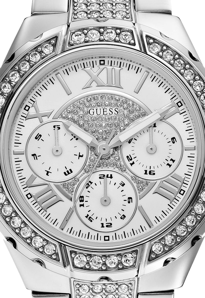 Guess Viva Quartz Silver Dial Silver Steel Strap Watch For Women - W0111l1 Buy Now By Guess