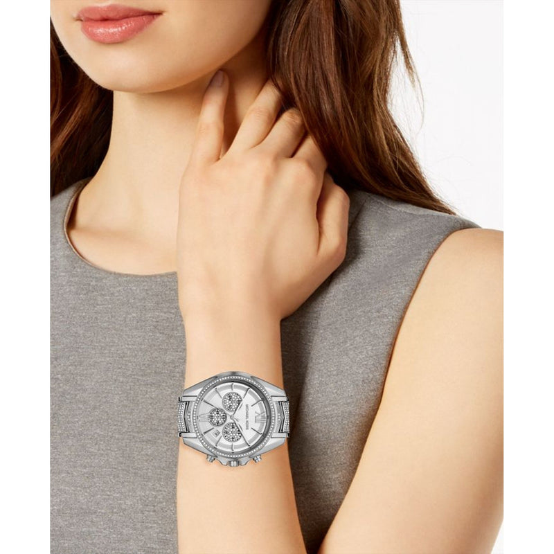 Michael Kors Whitney Chronograph Crystals Silver Dial Silver Steel Strap Watch For Women - MK6728 Buy Now By Michael Kors
